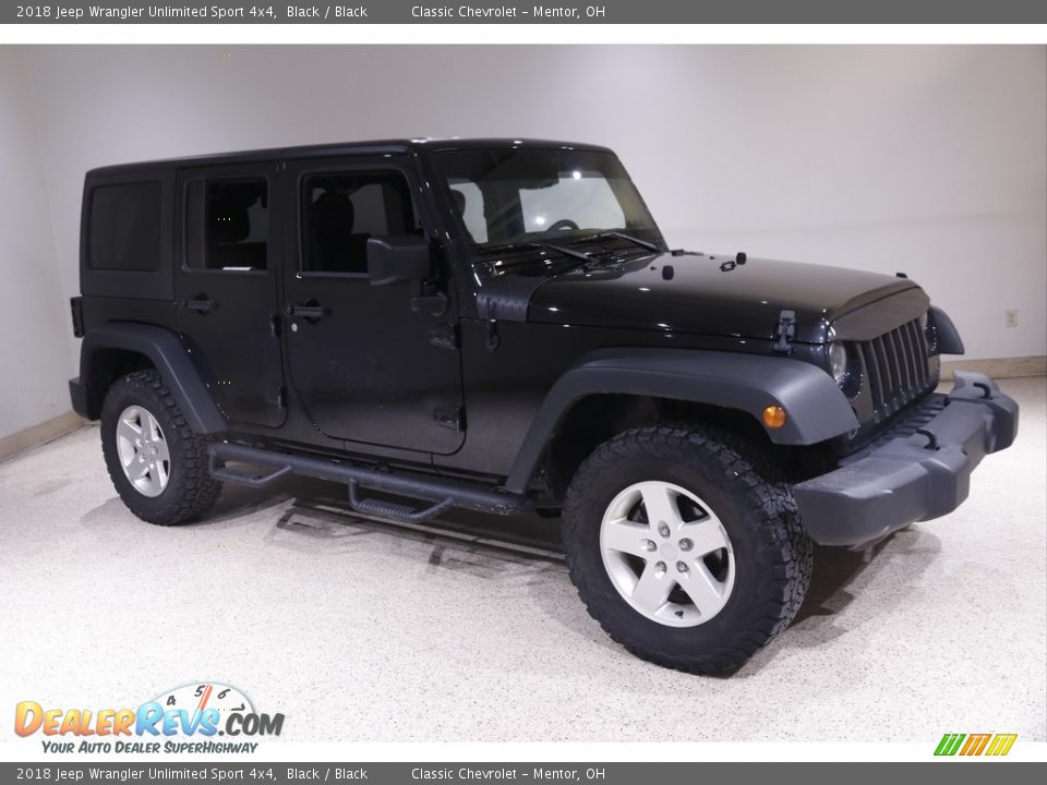 2018 Jeep Wrangler Unlimited Sport 4x4 Black / Black Photo #1