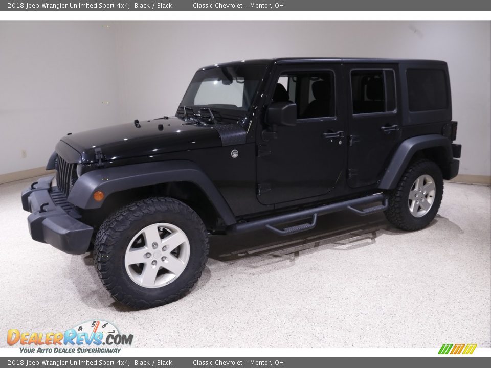 2018 Jeep Wrangler Unlimited Sport 4x4 Black / Black Photo #3