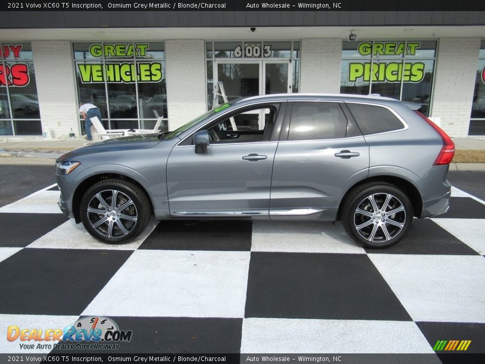 2021 Volvo XC60 T5 Inscription Osmium Grey Metallic / Blonde/Charcoal Photo #1