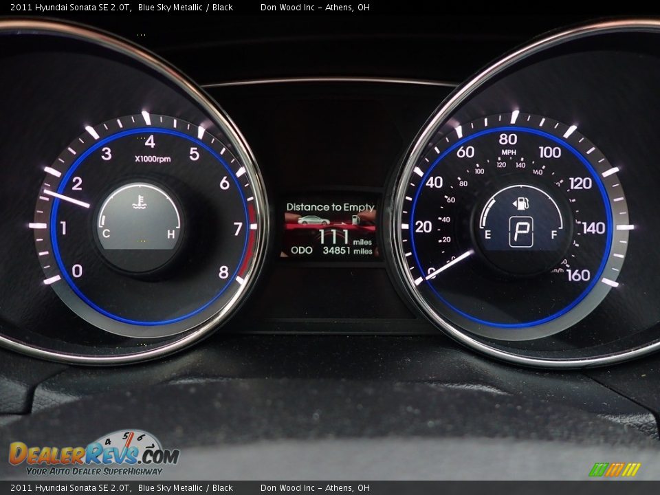 2011 Hyundai Sonata SE 2.0T Blue Sky Metallic / Black Photo #27