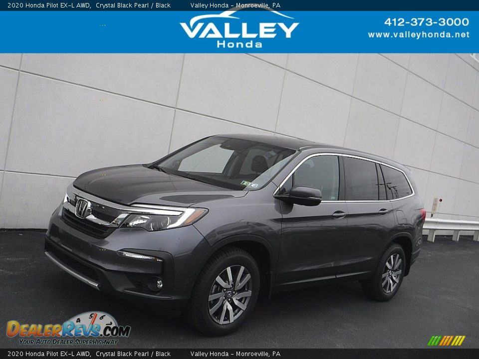 2020 Honda Pilot EX-L AWD Crystal Black Pearl / Black Photo #1