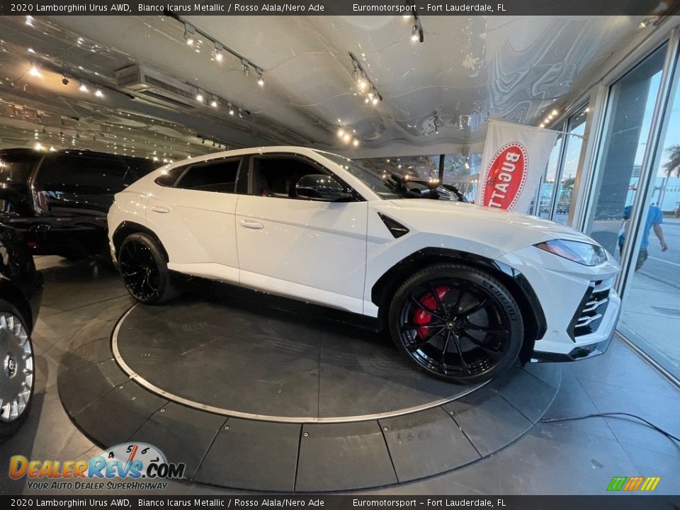 2020 Lamborghini Urus AWD Bianco Icarus Metallic / Rosso Alala/Nero Ade Photo #6