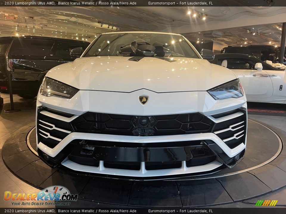 2020 Lamborghini Urus AWD Bianco Icarus Metallic / Rosso Alala/Nero Ade Photo #7