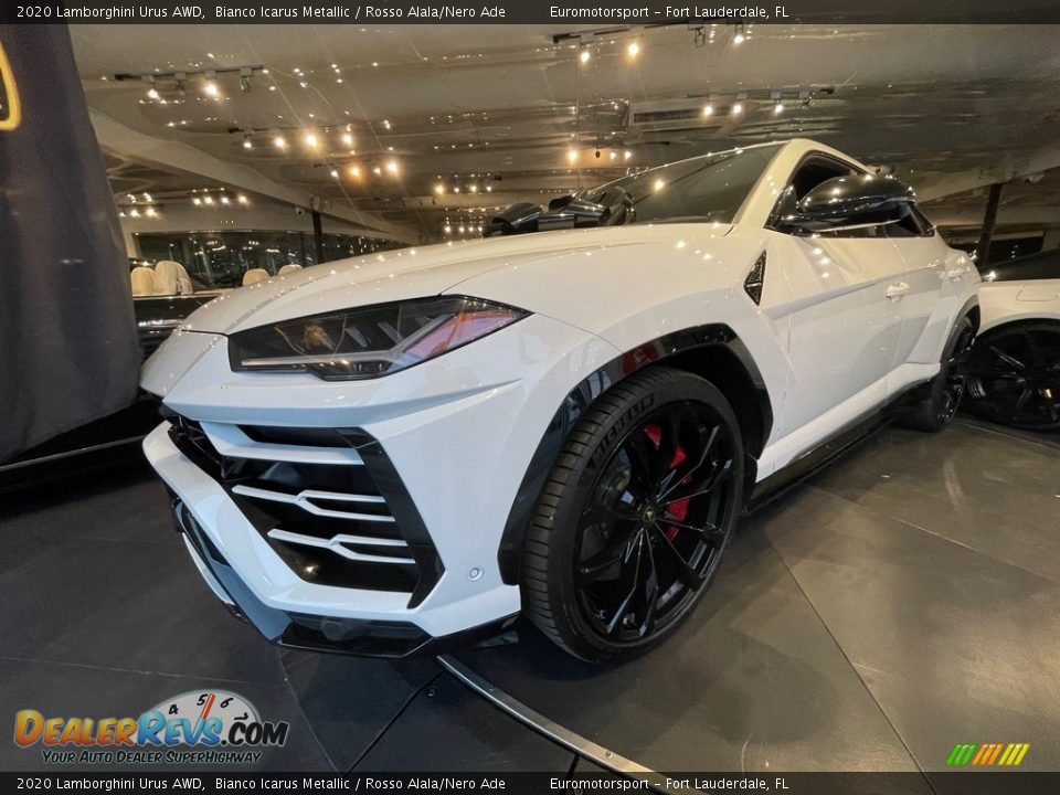 2020 Lamborghini Urus AWD Bianco Icarus Metallic / Rosso Alala/Nero Ade Photo #13