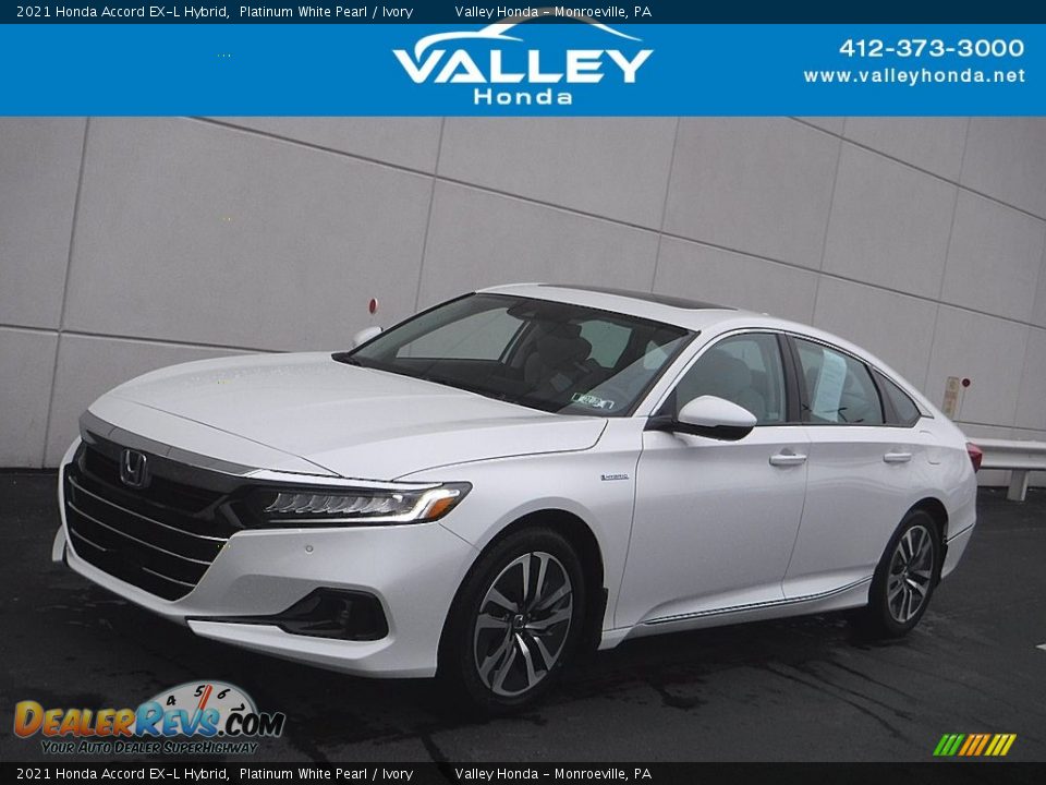 2021 Honda Accord EX-L Hybrid Platinum White Pearl / Ivory Photo #1