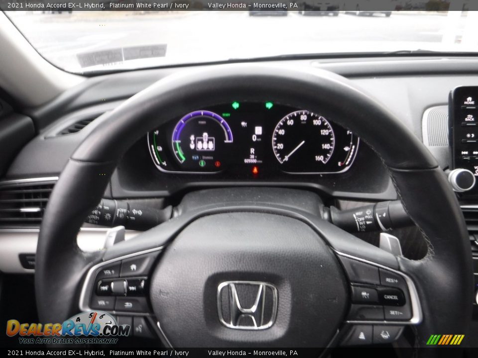2021 Honda Accord EX-L Hybrid Platinum White Pearl / Ivory Photo #25