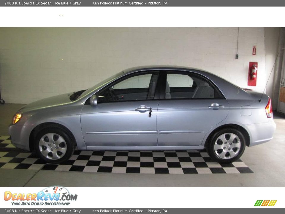 2008 Kia Spectra EX Sedan Ice Blue / Gray Photo #1