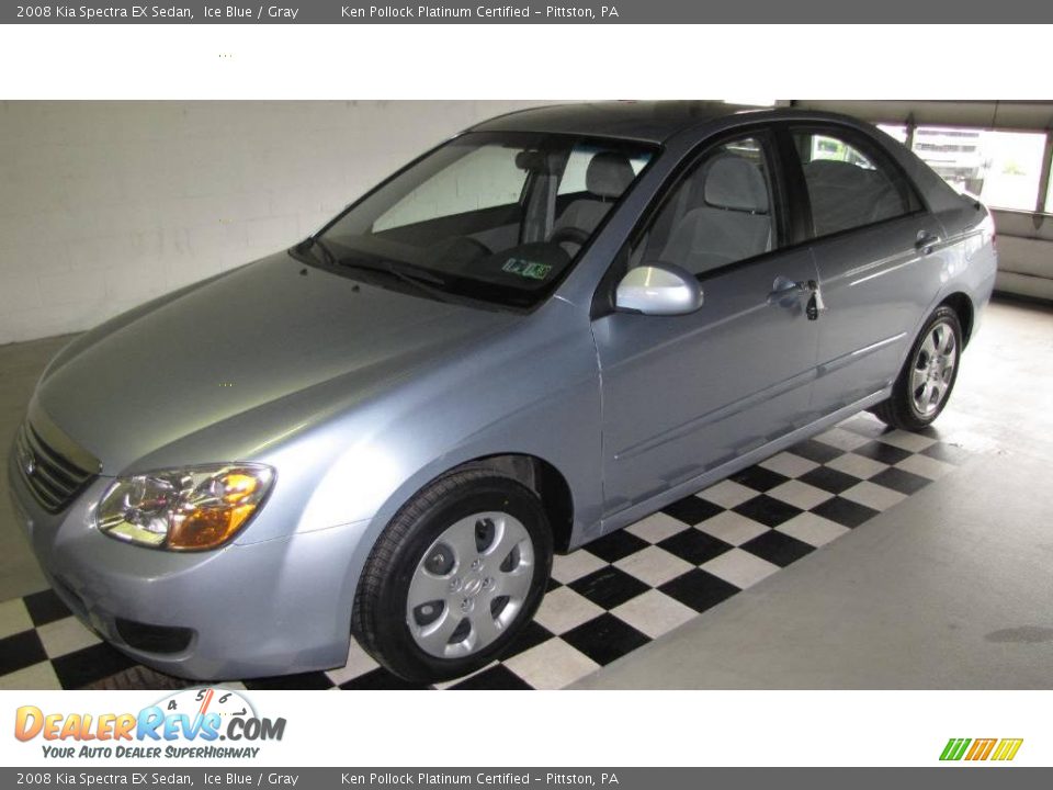 2008 Kia Spectra EX Sedan Ice Blue / Gray Photo #7