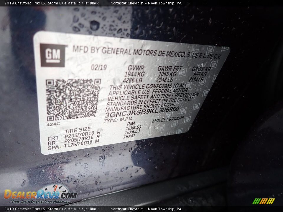 2019 Chevrolet Trax LS Storm Blue Metallic / Jet Black Photo #28
