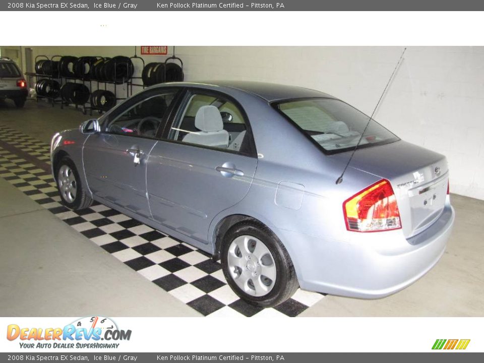 2008 Kia Spectra EX Sedan Ice Blue / Gray Photo #12