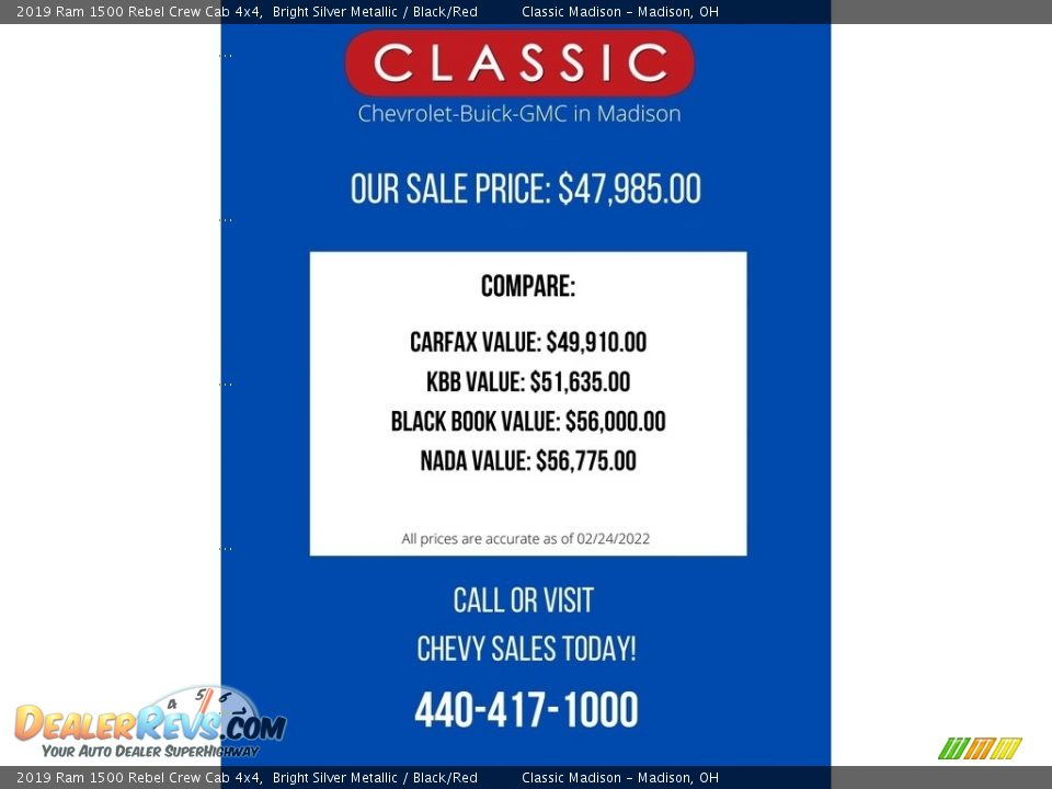 Dealer Info of 2019 Ram 1500 Rebel Crew Cab 4x4 Photo #2