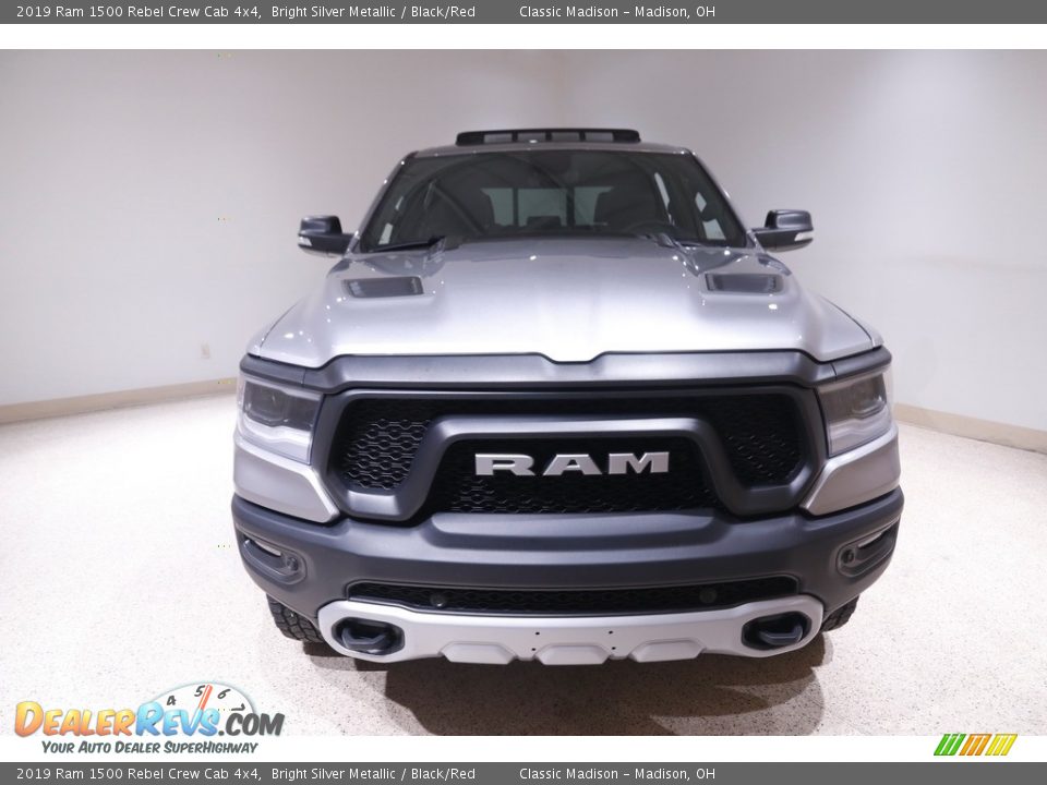 2019 Ram 1500 Rebel Crew Cab 4x4 Bright Silver Metallic / Black/Red Photo #3