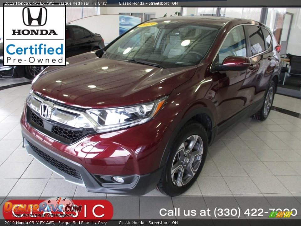 2019 Honda CR-V EX AWD Basque Red Pearl II / Gray Photo #1