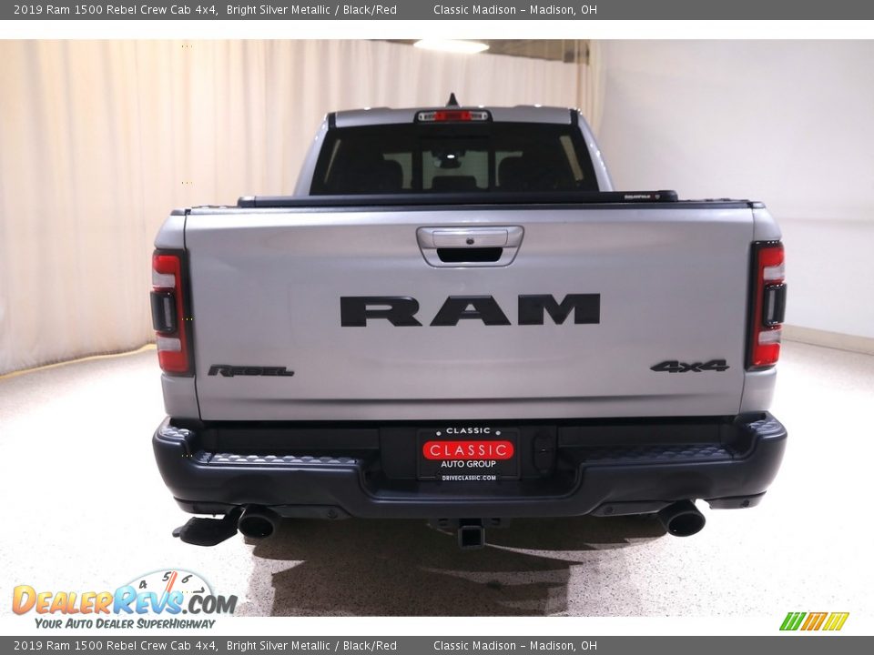 2019 Ram 1500 Rebel Crew Cab 4x4 Bright Silver Metallic / Black/Red Photo #23