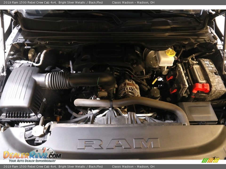 2019 Ram 1500 Rebel Crew Cab 4x4 Bright Silver Metallic / Black/Red Photo #24