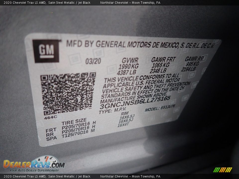 2020 Chevrolet Trax LS AWD Satin Steel Metallic / Jet Black Photo #28