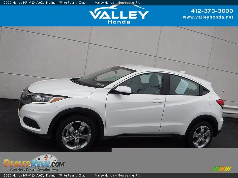 2020 Honda HR-V LX AWD Platinum White Pearl / Gray Photo #2