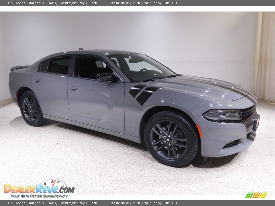 2019 Dodge Charger SXT AWD Destroyer Gray / Black Photo #1