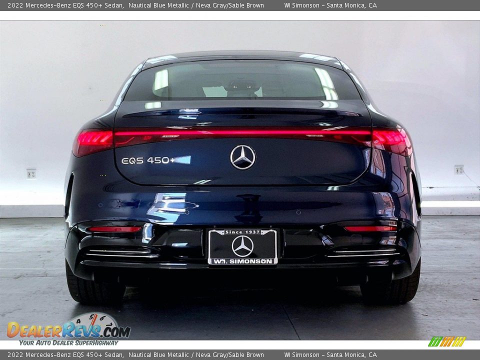 2022 Mercedes-Benz EQS 450+ Sedan Nautical Blue Metallic / Neva Gray/Sable Brown Photo #3