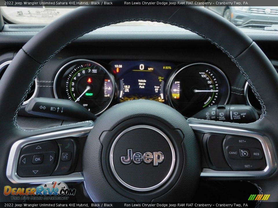 2022 Jeep Wrangler Unlimited Sahara 4XE Hybrid Steering Wheel Photo #19