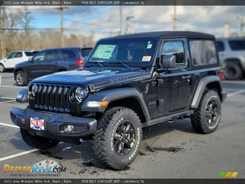 2022 Jeep Wrangler Willys 4x4 Black / Black Photo #1