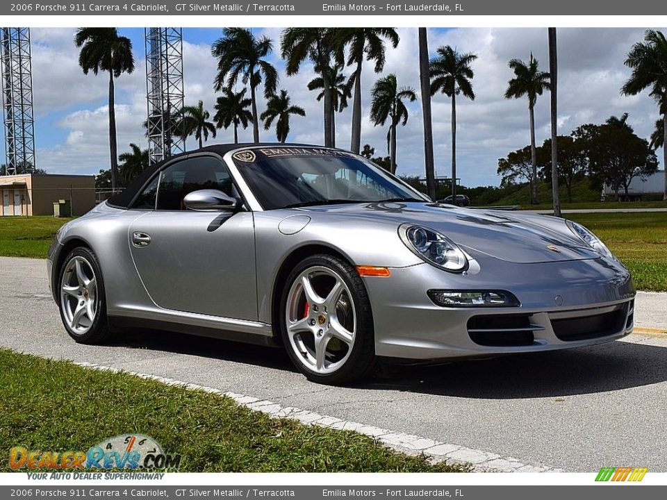 2006 Porsche 911 Carrera 4 Cabriolet GT Silver Metallic / Terracotta Photo #7