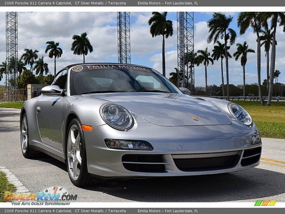 2006 Porsche 911 Carrera 4 Cabriolet GT Silver Metallic / Terracotta Photo #8