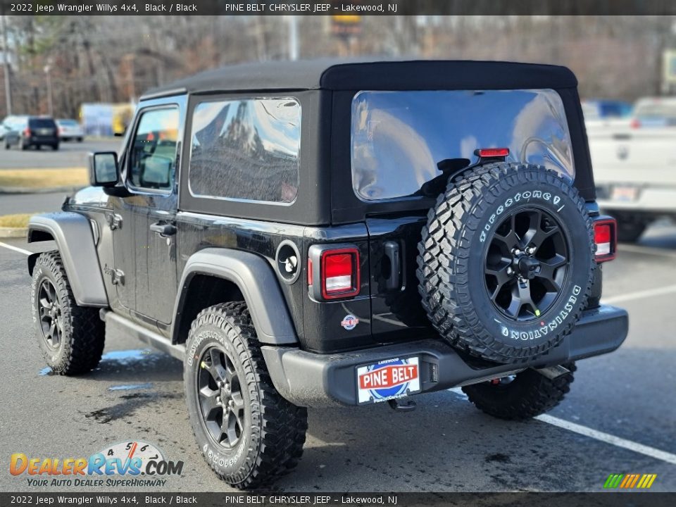 2022 Jeep Wrangler Willys 4x4 Black / Black Photo #6