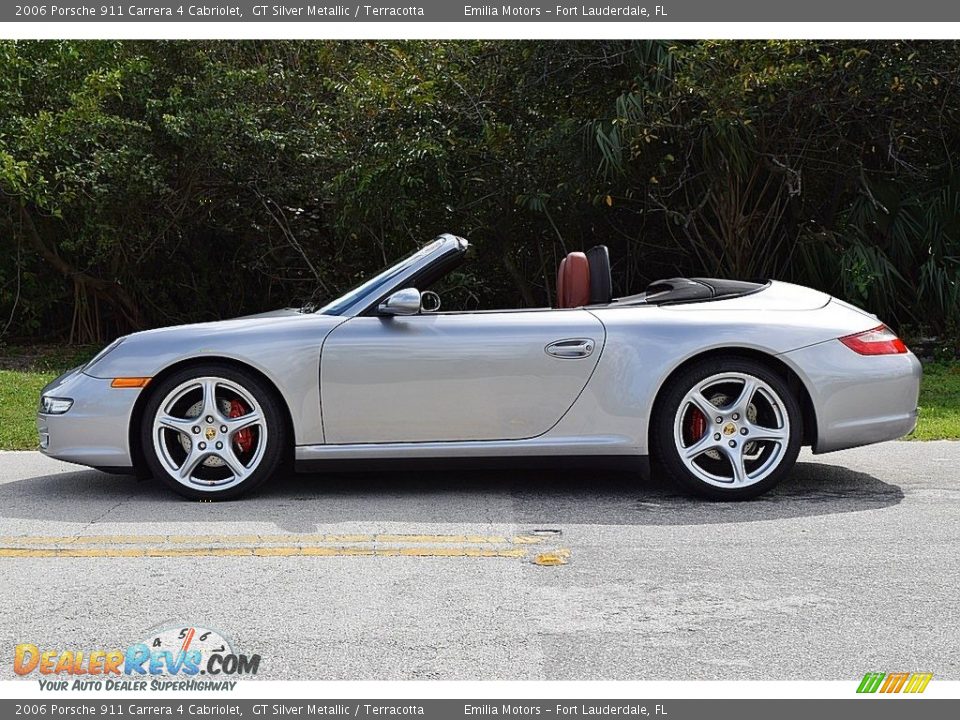 2006 Porsche 911 Carrera 4 Cabriolet GT Silver Metallic / Terracotta Photo #24