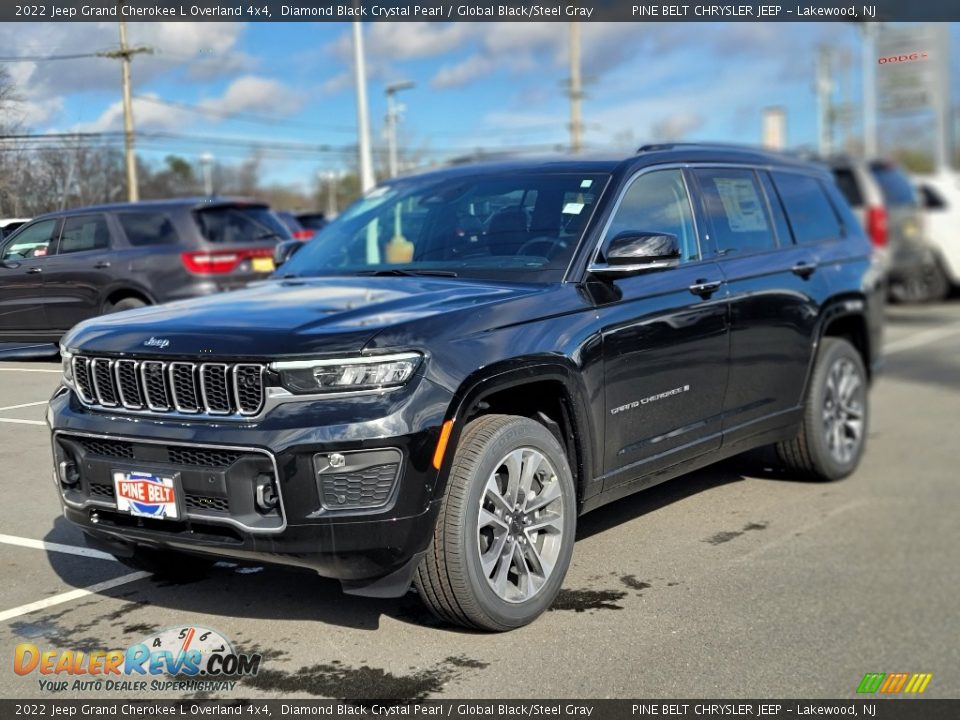 2022 Jeep Grand Cherokee L Overland 4x4 Diamond Black Crystal Pearl / Global Black/Steel Gray Photo #1