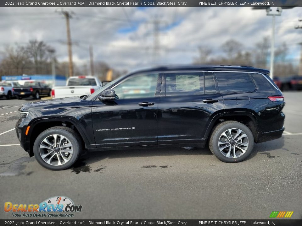 2022 Jeep Grand Cherokee L Overland 4x4 Diamond Black Crystal Pearl / Global Black/Steel Gray Photo #3