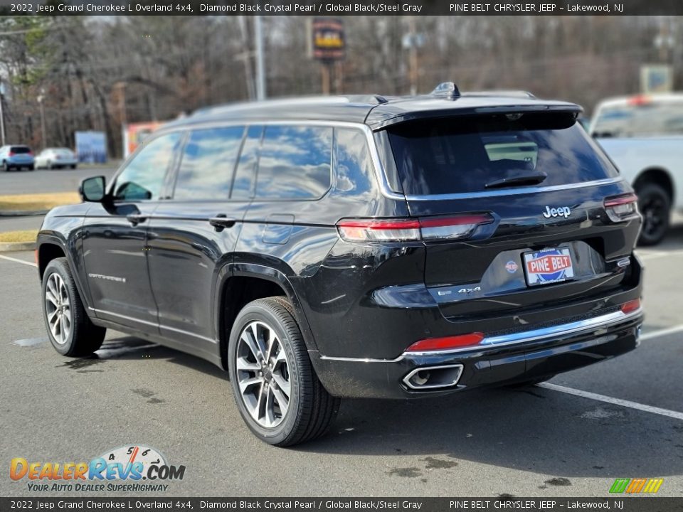2022 Jeep Grand Cherokee L Overland 4x4 Diamond Black Crystal Pearl / Global Black/Steel Gray Photo #4