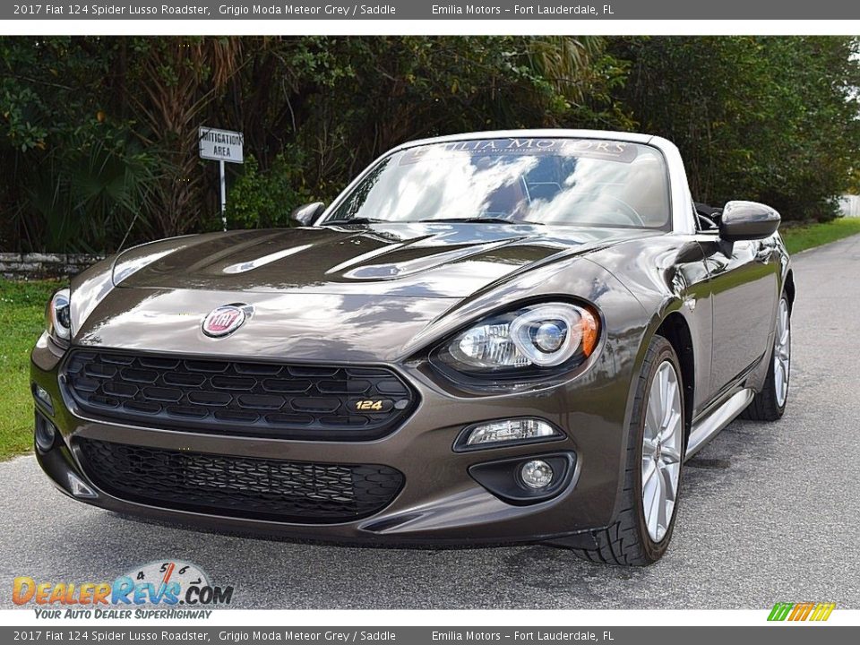 2017 Fiat 124 Spider Lusso Roadster Grigio Moda Meteor Grey / Saddle Photo #5