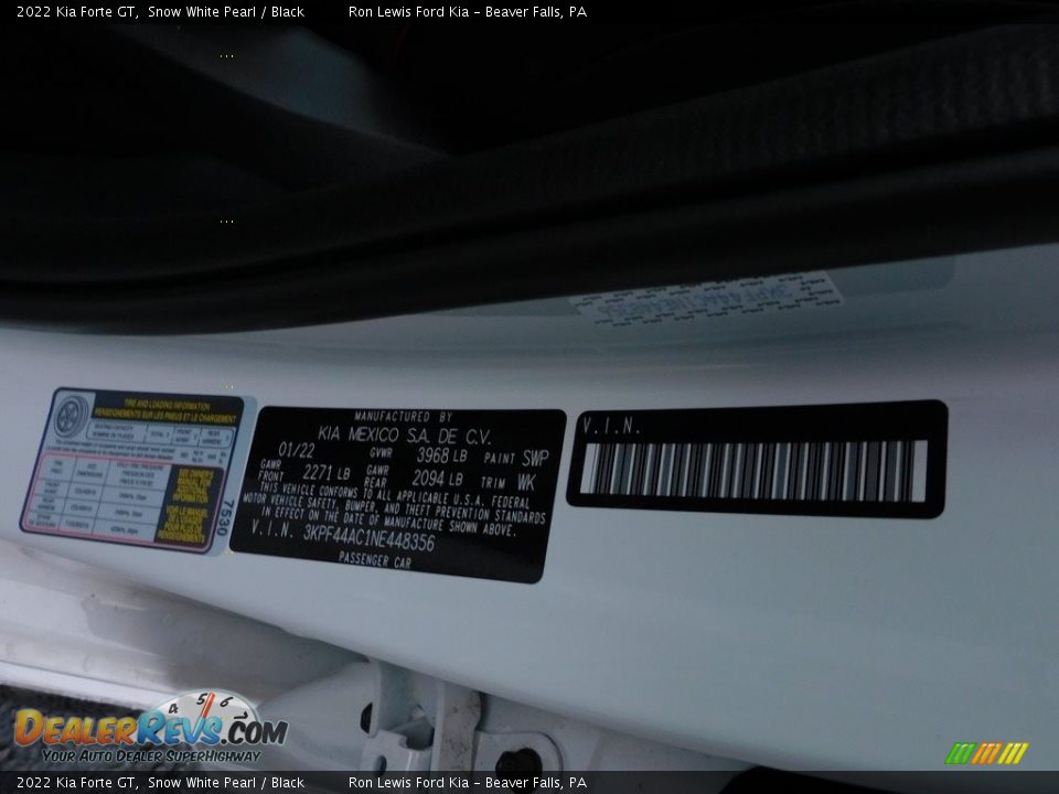 2022 Kia Forte GT Snow White Pearl / Black Photo #20