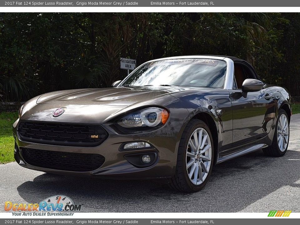 2017 Fiat 124 Spider Lusso Roadster Grigio Moda Meteor Grey / Saddle Photo #14