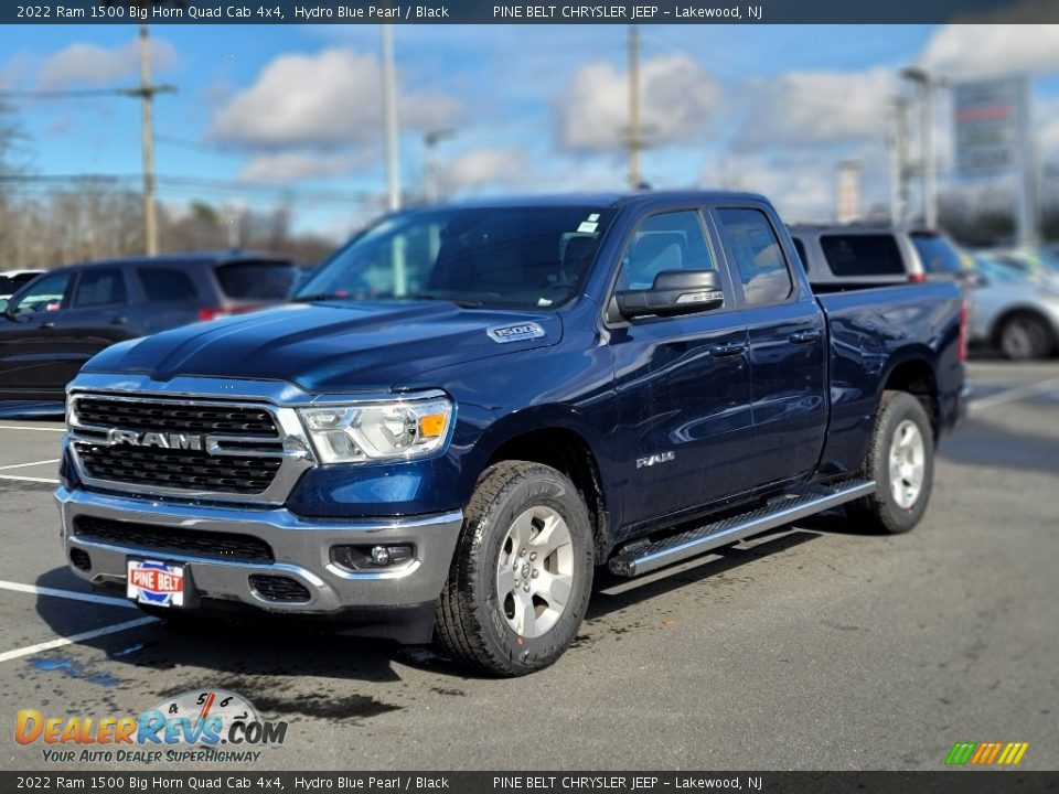 2022 Ram 1500 Big Horn Quad Cab 4x4 Hydro Blue Pearl / Black Photo #1