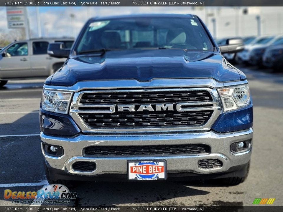 2022 Ram 1500 Big Horn Quad Cab 4x4 Hydro Blue Pearl / Black Photo #3