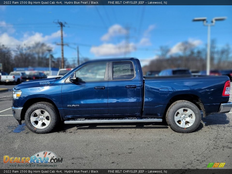 2022 Ram 1500 Big Horn Quad Cab 4x4 Hydro Blue Pearl / Black Photo #4