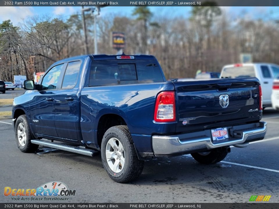 2022 Ram 1500 Big Horn Quad Cab 4x4 Hydro Blue Pearl / Black Photo #6