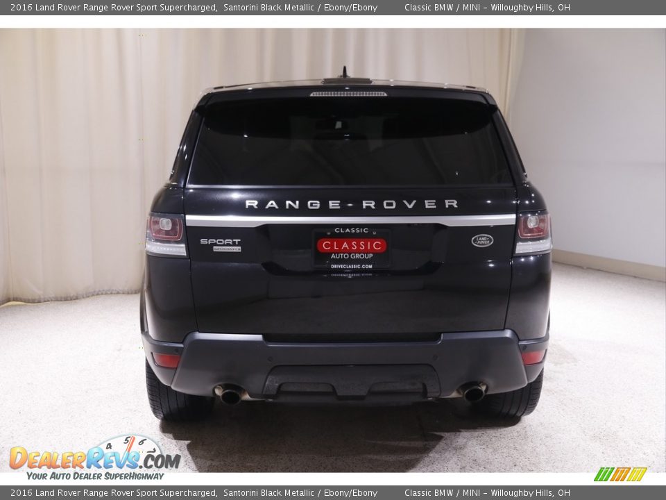 2016 Land Rover Range Rover Sport Supercharged Santorini Black Metallic / Ebony/Ebony Photo #19