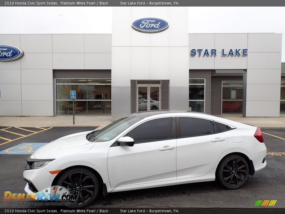 2019 Honda Civic Sport Sedan Platinum White Pearl / Black Photo #1