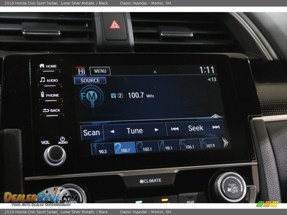 2019 Honda Civic Sport Sedan Lunar Silver Metallic / Black Photo #10