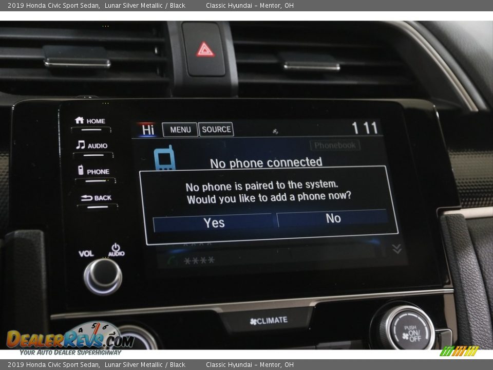 2019 Honda Civic Sport Sedan Lunar Silver Metallic / Black Photo #11