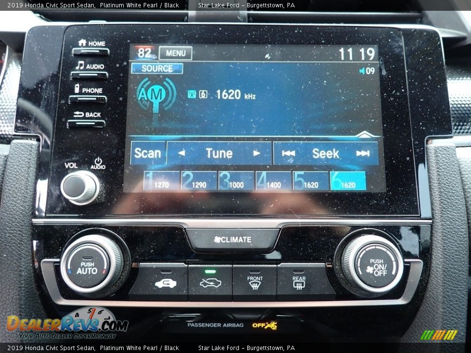 2019 Honda Civic Sport Sedan Platinum White Pearl / Black Photo #19