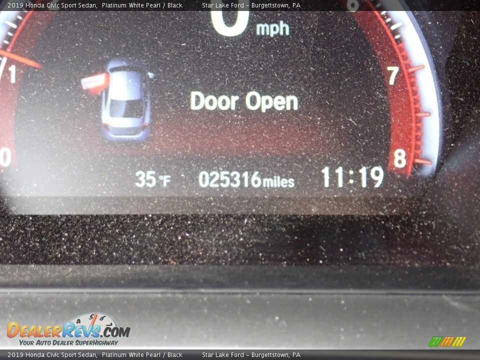 2019 Honda Civic Sport Sedan Platinum White Pearl / Black Photo #20