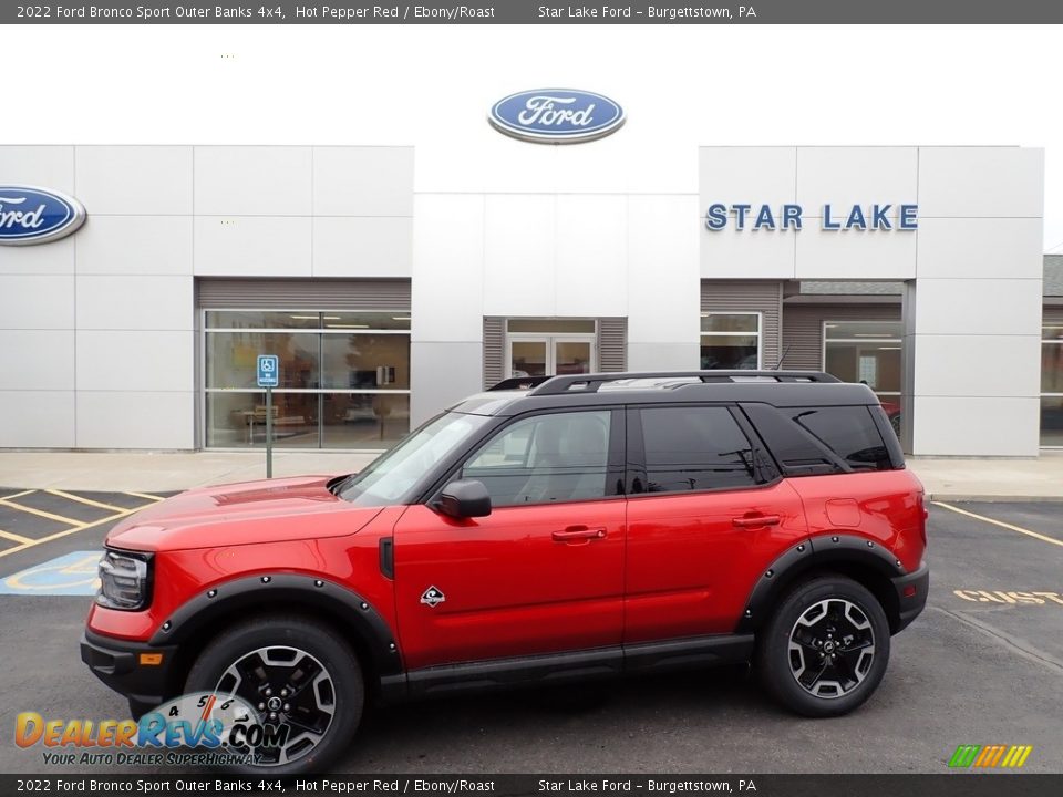 2022 Ford Bronco Sport Outer Banks 4x4 Hot Pepper Red / Ebony/Roast Photo #1