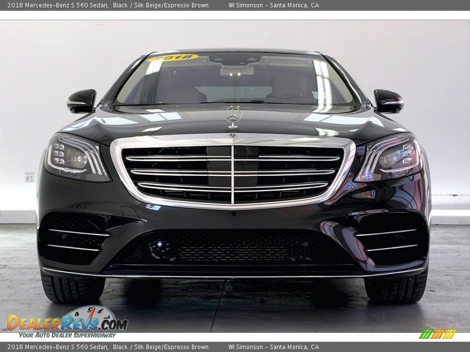 2018 Mercedes-Benz S 560 Sedan Black / Silk Beige/Espresso Brown Photo #2