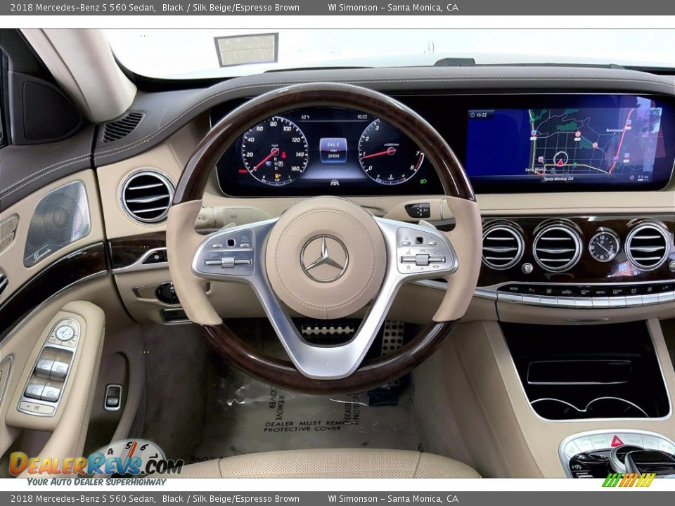 2018 Mercedes-Benz S 560 Sedan Black / Silk Beige/Espresso Brown Photo #4