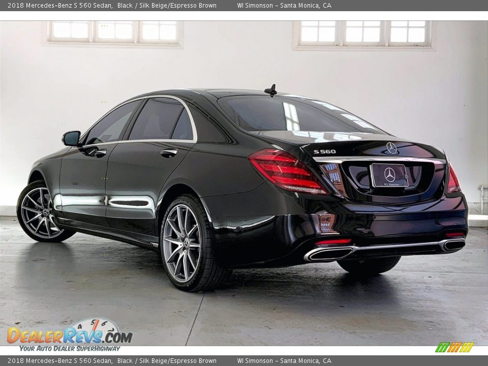 2018 Mercedes-Benz S 560 Sedan Black / Silk Beige/Espresso Brown Photo #10