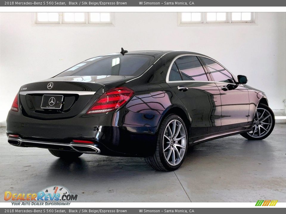 2018 Mercedes-Benz S 560 Sedan Black / Silk Beige/Espresso Brown Photo #13